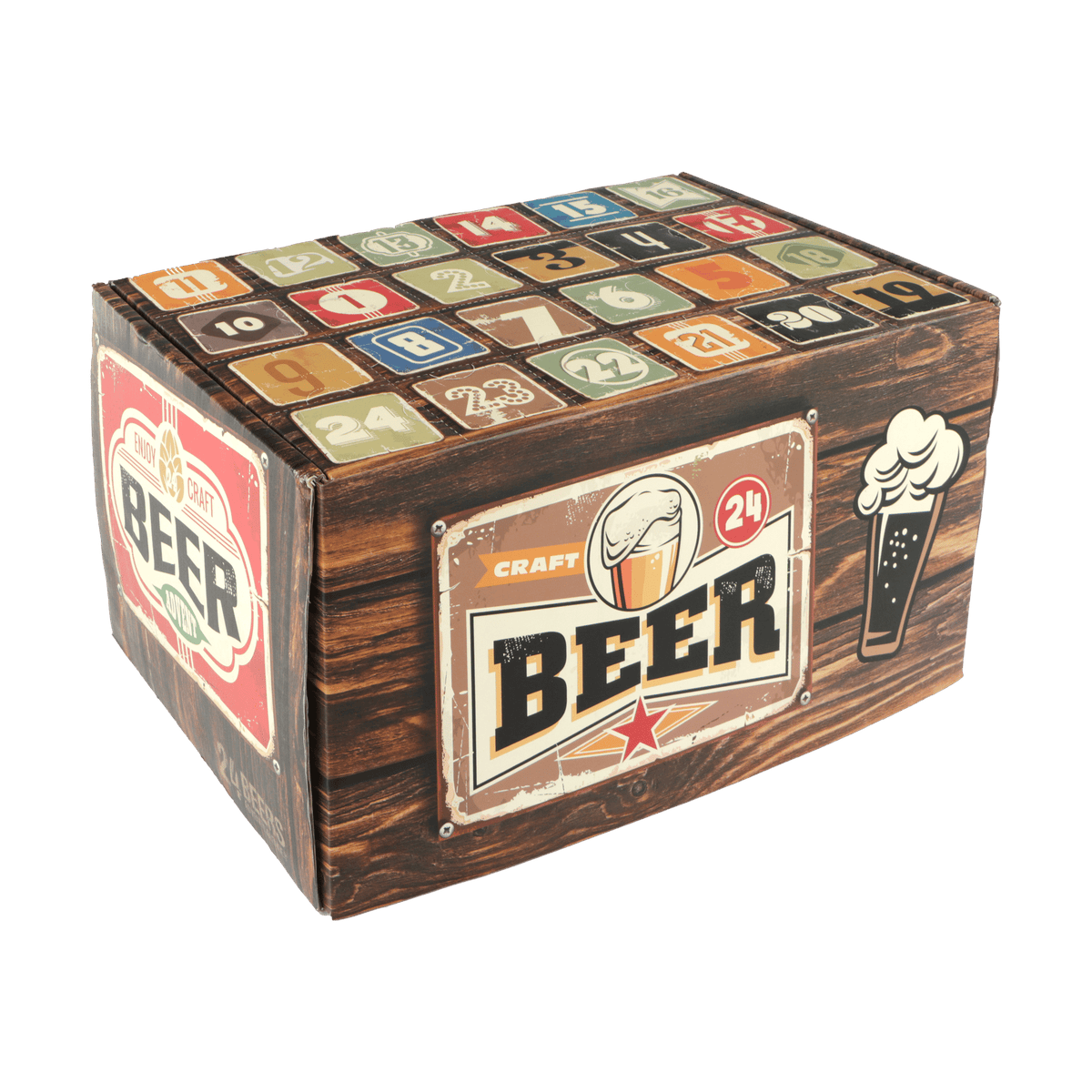 Bier-adventskalender met 24 luikjes